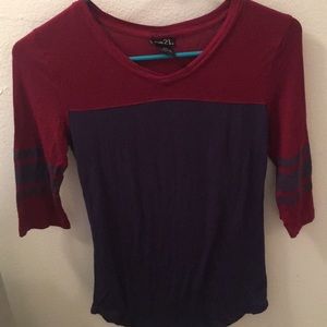 Rue 21 red and navy shirt